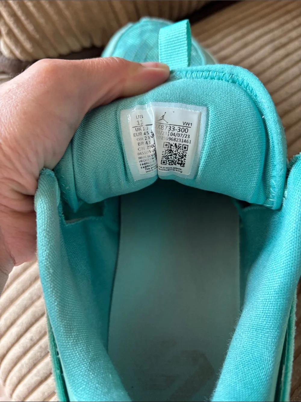 Jordan Teal Low-Top Sneaker